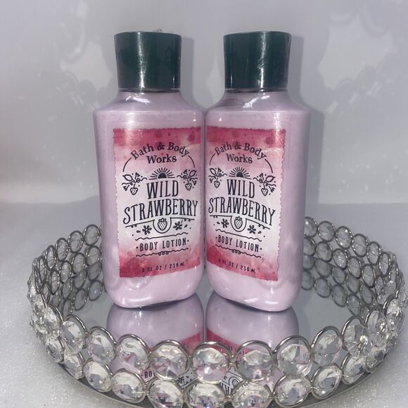 BATH & BODY WORKS - 2 Wild Strawberry Lotion 8 Oz Body Lotion Set